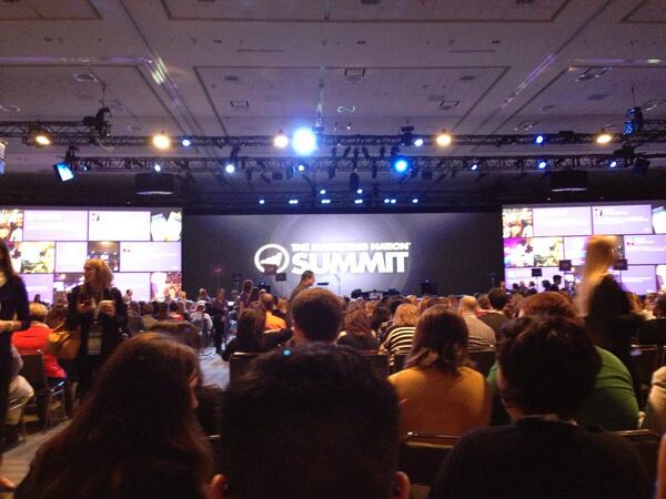 The crowd is eagerly anticipating Hillary Clinton here at the Moscone Center #MKTGNATION14