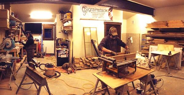 grainstack's tweet image. Jer, Murph &amp;amp; Mollye in the new shop.