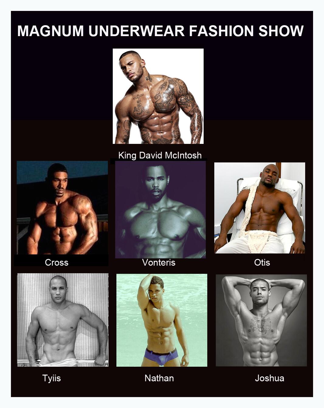 DC FASHION WEEK on X: The model line up for the Magnum Underwear Launch in  DC, includes international celebrity model David McIntosh.   / X
