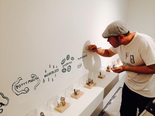 CarinAdams's tweet photo. Sean Chao painting for #SuperAwesome @oaklandmuseumca @giant_robot @scott_moulton http://t.co/bK7SMSGMXZ