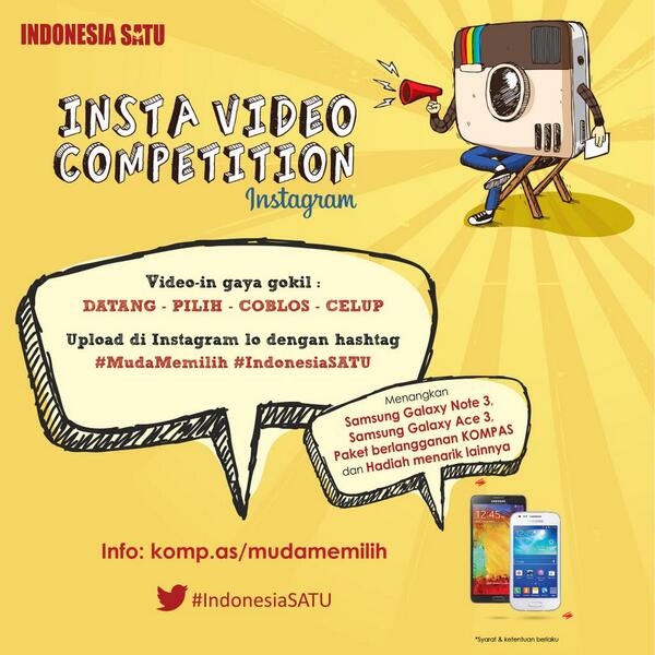 FmZombie's tweet photo. Ayo kuncen - kuncen ,...
Tunjukkin gaya gokil nyoblos dan raih hadiah gadget dan smartphone keren. Mau? http://t.co/NwJ9x57Okt