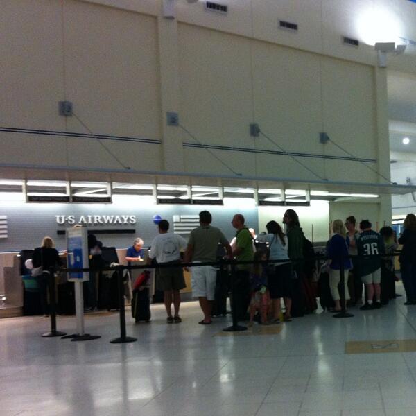 #USAIRWAYS not a joke.Our flight was cancelled by them.Its been hours,they dont have enough to help the customers.WIW