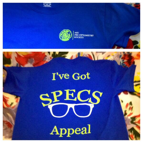 NSUPreOptometry's tweet image. Shirts are in! Pick yours up on April 17th at our end of the year party/meeting