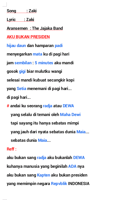 Lirik Lagu Hijau Daun