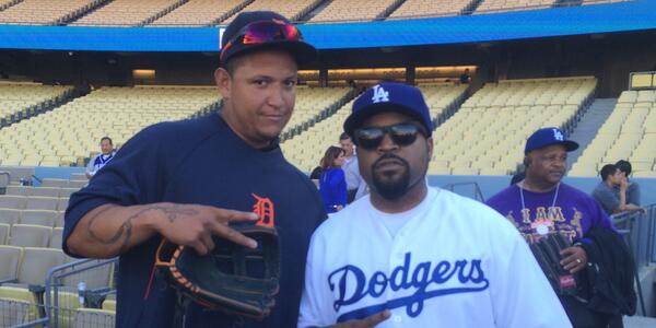MLB's tweet image. "Today was a good day.” – @icecube on meeting @MiguelCabrera: