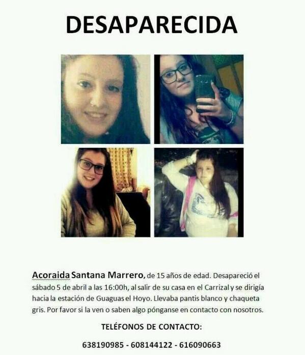 Murgaloslegas's tweet image. Buenos días a todos. Ayuden a difundir esto compañeros... DESAPARECIDA!!