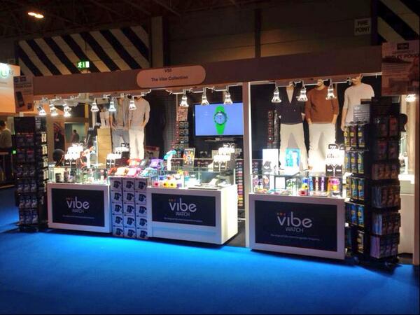 VibeWatch's tweet photo. Day 1 of @GadgetShowLive &amp; ready to go launching our new touchscreen digital #vibewatch Stand V50 #GSL14 #getthevibe http://t.co/Nf0g0qRS9W