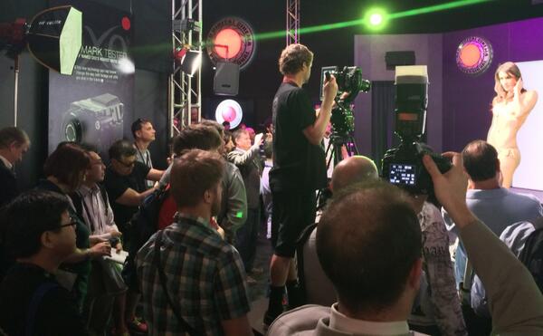 Hexolux's tweet photo. Hexolux D7s lighting the runway in the RED booth #REDdigitalcinema #NABShow http://t.co/KW3QxUAlva