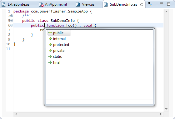 FDT_IDE's tweet image. Our most recent QuickFix addition relates to attribute keywords. Stay tuned for an update! #flashdev #as3
