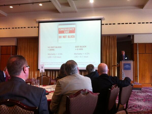 Risk of mortality of exit block clearly evidenced. If we are serious about acute care, this needs fixed. #CEMNI14