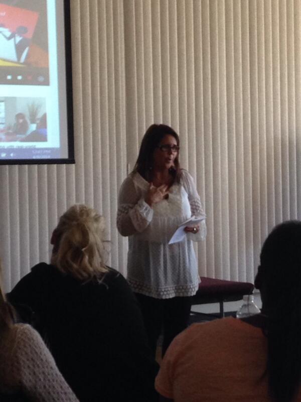Professor Xan Boone presenting on life after graduation at the Senior Lunch and Learn!