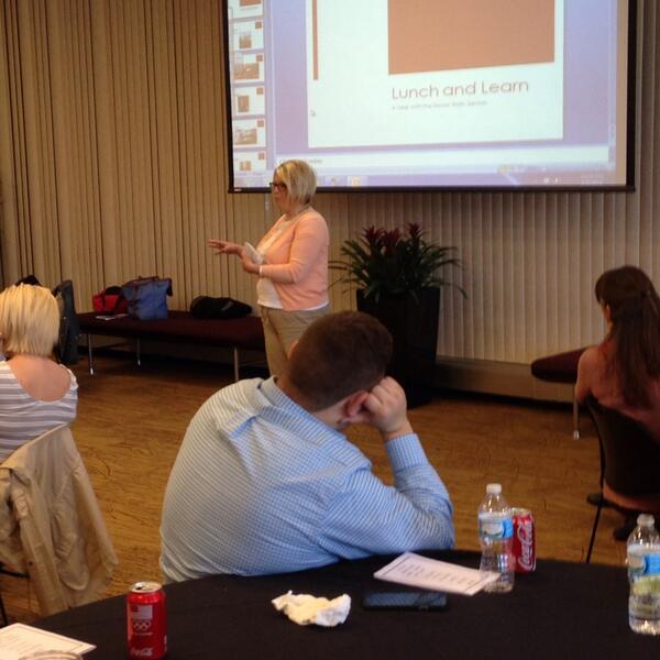 Vice President of BCSW, Kristen Lawwill, presenting about the service we have done this year as a group!