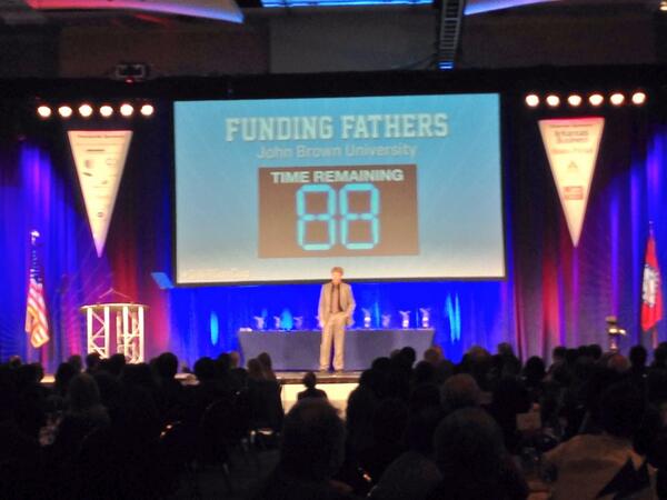 argovscup's tweet photo. Elevator pitch by @FundingFathers. @JohnBrownUniv #dwrgovcup http://t.co/Q2MuG8dI8n