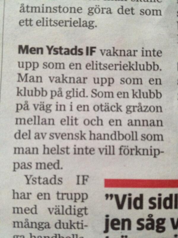 "en otäck gråzon mellan elit och en annan del av svensk handboll som man helst inte vill förknippad med" #YA #JanO...