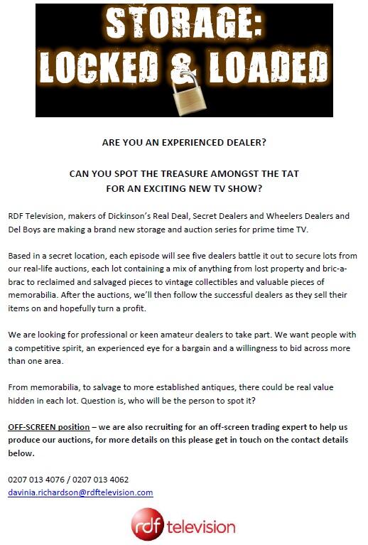 ContCollective's tweet image. @_EMPORIUM Pls RT - BRAND NEW PRIME TIME TV AUCTION SERIES IS LOOKING FOR DEALERS TO TAKE PART. Get in touch