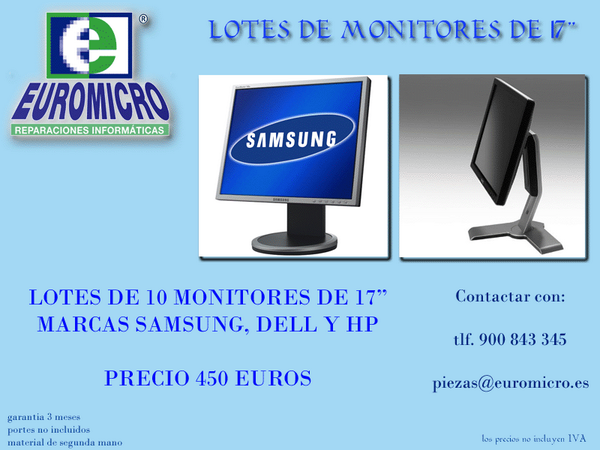 euromicro's tweet photo. #oportunidad de #monitores 17".... http://t.co/IjAejd2Nqu