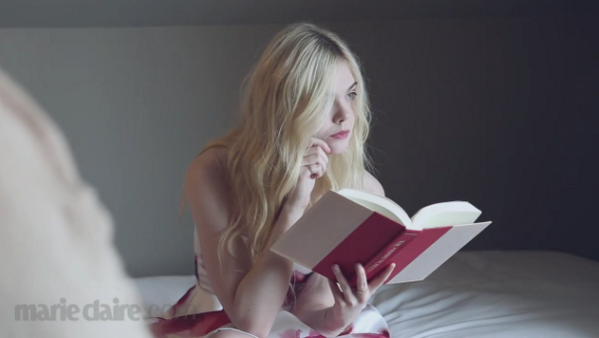 marieclaire's tweet photo. Elle Fanning *really* wants to dress up in '80s swag and roller skates: http://t.co/G55Xjel1pX #XOMC #MCFreshFaces http://t.co/e00nMahHZV