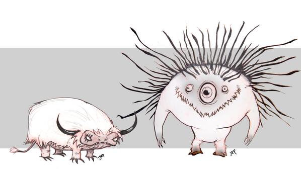 Joe_D_Pearman's tweet photo. I like drawing monsters creature things.  Here are some I did this month http://t.co/PDzjVXLQmK