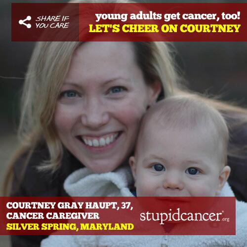 StupidCancer's tweet photo. Meet Courtney, 37 year old young adult caregiver. Young adults are caregivers, too. RT to show you care. #scrt2014 http://t.co/8HP3LFhYx2