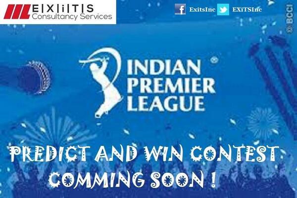 EXiTSInc's tweet photo. #PredictAndWin #Contest  Answer question during IPL which is starting from 16th Arpil and win Mobile Recharges Daily http://t.co/a98CVRBSs1