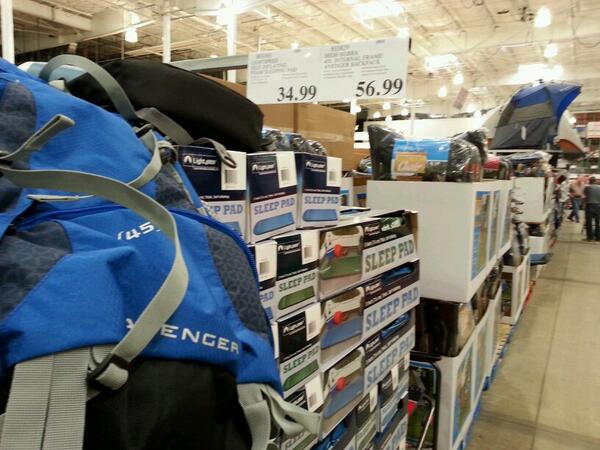 BYMCamps's tweet photo. At costco.  Good prices. Backpack for older campers and in camp mattress. http://t.co/7xM7TIosiC