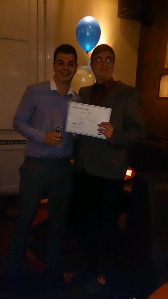 UCLanShakers's tweet photo. Mr. Commitment award winner @seagullsarge,  photography by @shieldsey2009 http://t.co/MKylgv0Yml
