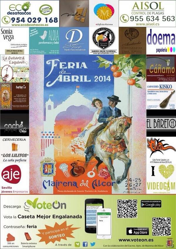 YoDroidSolution's tweet image. [Sorteo]30€ en consumiciones!Participa haciendo RT y síguenos antes del Sábado #sorteovoteon #feriamairena2014