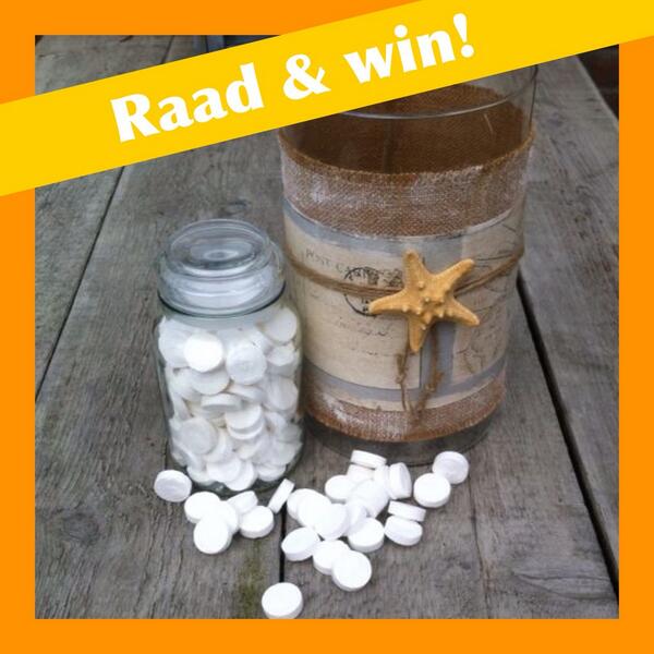 Zaterdag = de uitslag! Raad het aantal Wilhelmina pepermunten en win de pot met inhoud en dit leuke windlicht! RT!