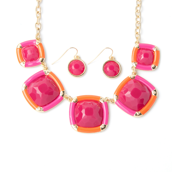 GemilliStylist's tweet photo. Tuesday's #GemilliJewelrySneakPeek is beautiful square bubble #Fuchsia and orange set. 
 https://t.co/IpOEbmLevx http://t.co/cPkjX4VvSl