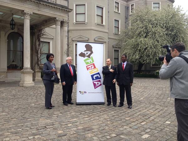 . @JoeCostelloTD with Ambassadors of Morocco, Nigeria & Ethiopia at launch of @AfricaDay 2014 #africaday