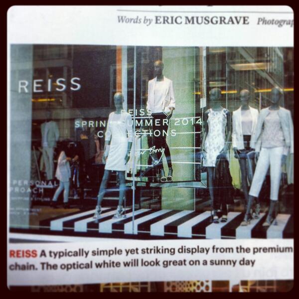 RetailAssist's tweet image. Our client @REISS #SpringWindow looking good in @Drapers. #Simple #Striking