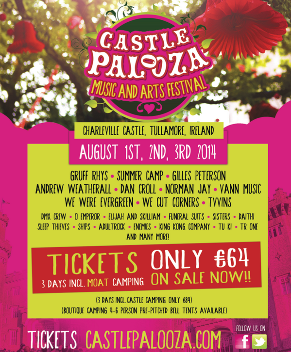 Line up for <a href="/castlepalooza/">Castlepalooza</a> announced .. Yuss..