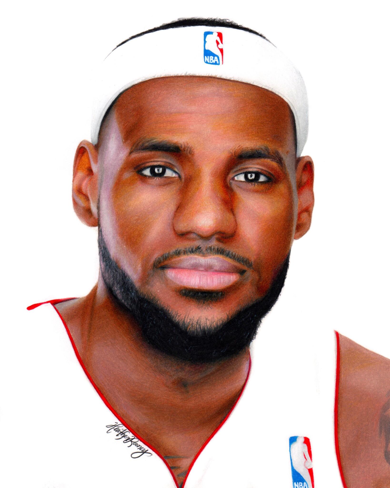 Lebron James pencil drawing, lebrun James portrait