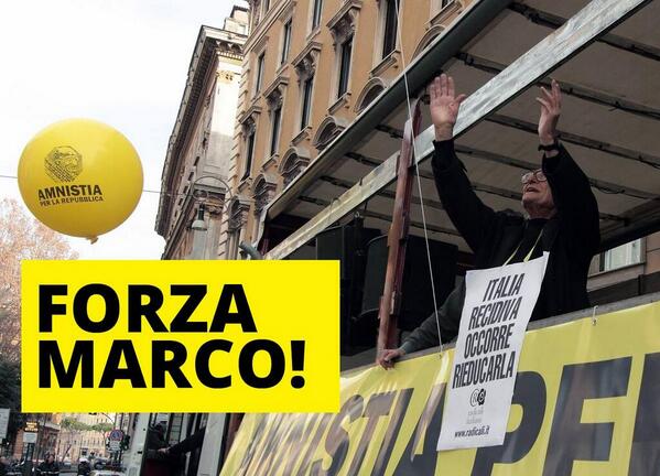 Radicali's tweet photo. usa #ForzaMarco per il tuo messaggio a #Pannella ricoverato dopo malore e succ operazione, è in "condizioni stabili" http://t.co/X4FS68Mz0b