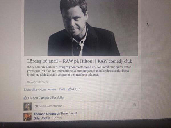 FLASH! Comedian @thomasoredsson goes international with legendary 'ha kuuul'. #RAWcc #internhumor @GregPoehler