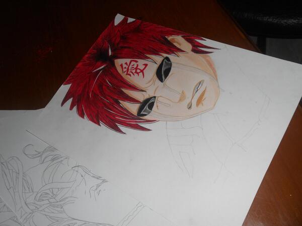 MFarhanART's tweet photo. Gaara In Progress http://t.co/8hFOvFRaLu