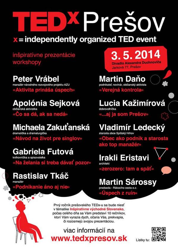 Program je vonku! Na ktorého z rečníkov sa najviac tešíte? #TEDxPresov tedxpresov.sk/program