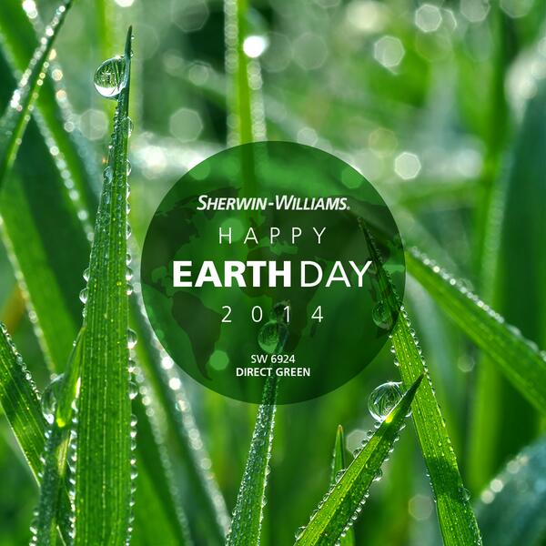 SherwinWilliams's tweet photo. It’s Earth Day! How are you celebrating today? #HappyEarthDay http://t.co/xNpqK35Qjs