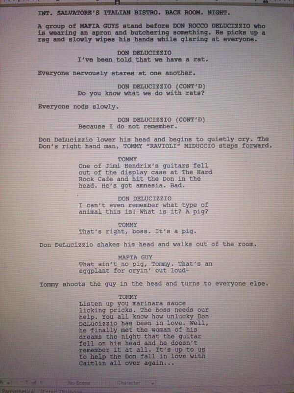 A meeting at an Italian Restaurant...