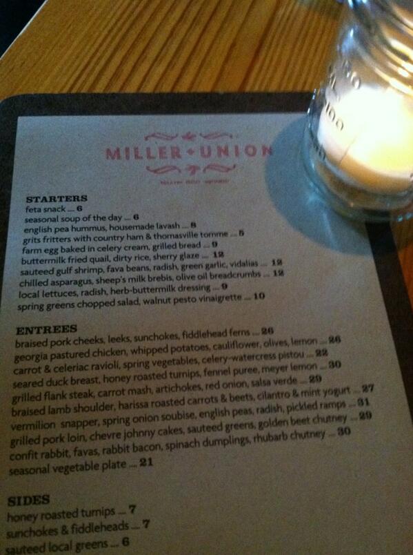 It's my birthday, I can <a href="/MillerUnionChef/">Steven Satterfield</a> if I want to. Excited to be hire finally!