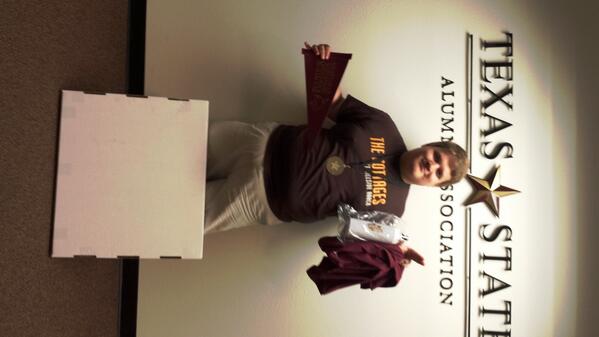 Congratulations to Roman Peterson for completing #txstgoldbook  and winning a FREE diploma frame! #goldbooking #txst