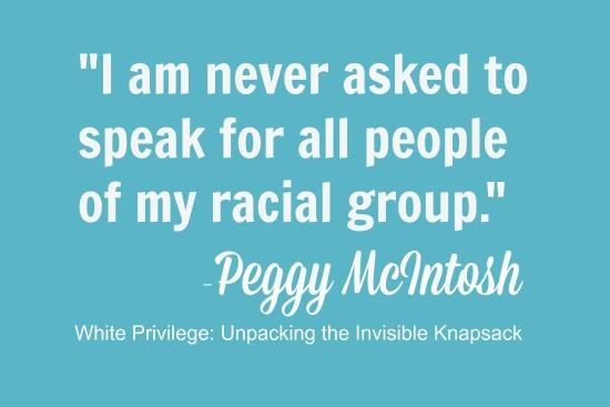 STPECProject's tweet image. &quot;I am never asked to speak for all people of my racial group&quot;  -- on white privilege