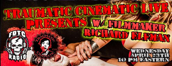 Twit_Flix's tweet photo. We are thrilled to announce that Richard Elfman is our guest tomorrow night on the Traumatic Cinematic Show! http://t.co/muNhHEhLbM