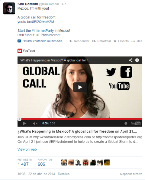 Cesar_Ache_'s tweet photo. @Revolucion3_0  ahora Kim Dotcom se suma a campaña contra censura de internet en México http://t.co/6phZduQ0yx  http://t.co/KkCj58UDo2