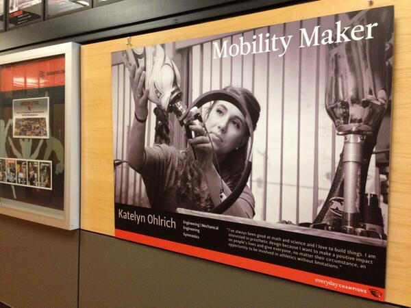 osgymcoach's tweet photo. Cool new poster of the amazing @KatelynOhlrich hanging in the hallway of Gill Coliseum! #smartbeaver http://t.co/fiePTHesK0