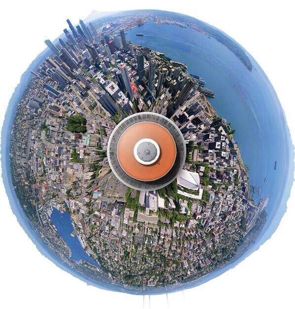 emitoms's tweet image. View of Seattle looking down on the Space Needle--*So Cool!*