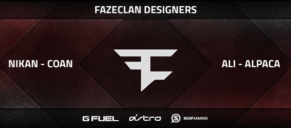 FaZeClan's tweet image. Welcome the official FaZe designers to the team! @FaZeNikan @FaZeAli @Coan @FaZe_Alpacaa #FaZeUp