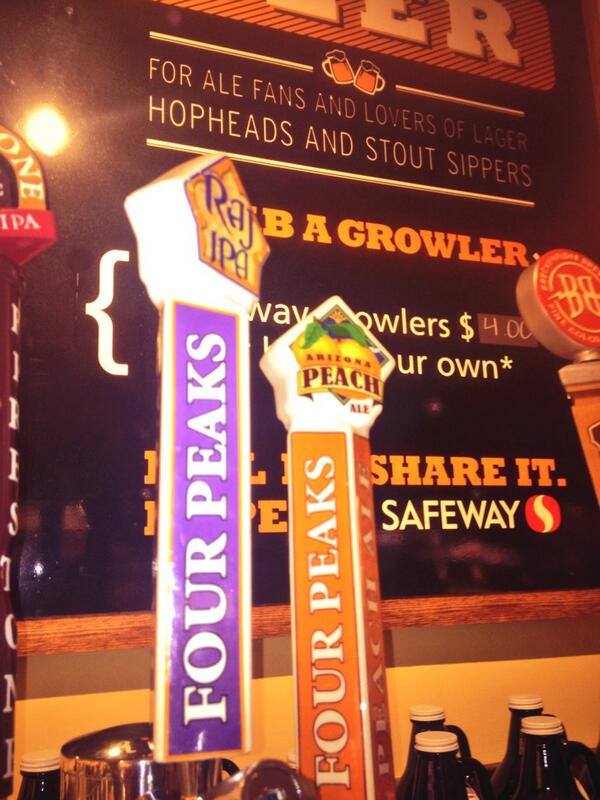 HopsNHeels's tweet photo. @Safeway Sdale &amp; Shea @fourpeaksbrew #raj &amp; #azpeach on growler filling station!! Btw 4pbc is Mays #bom at Safeways! http://t.co/FmTk880ugZ