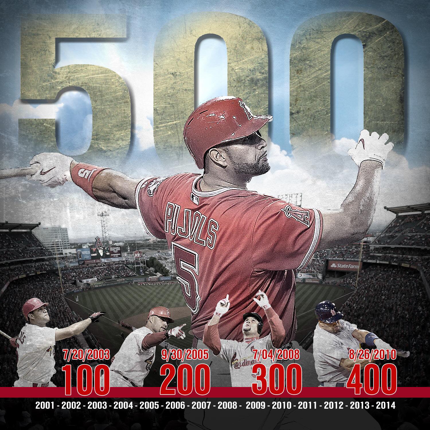 FOX Sports: MLB on X: 500!!! Congrats, Albert Pujols! The 26th member of  the 500-HR Club.   / X