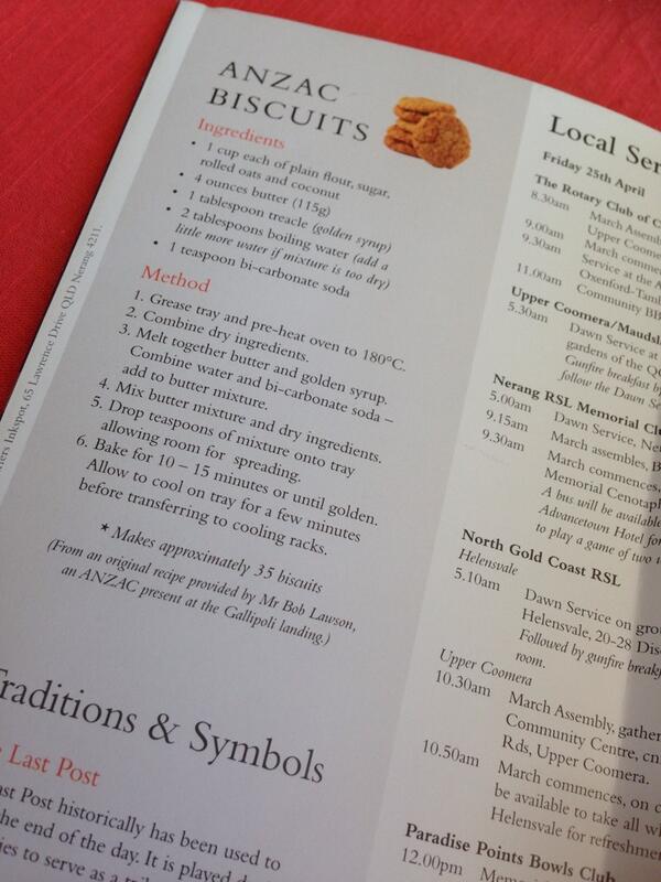 Binajh's tweet photo. @stuartrobertmp thanks for the fantastic ANZAC Day Newsletter! Complete with ANZAC Recipe #anzacbiscuitsyum http://t.co/4BGmTZuJ2S